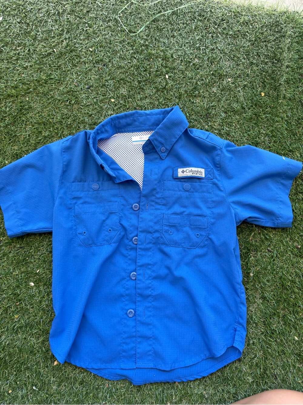 Columbia Boys Blue Short-Sleeve Button-Front Shirt